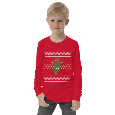 Youth long sleeve Left Amputee Gingerbread tee