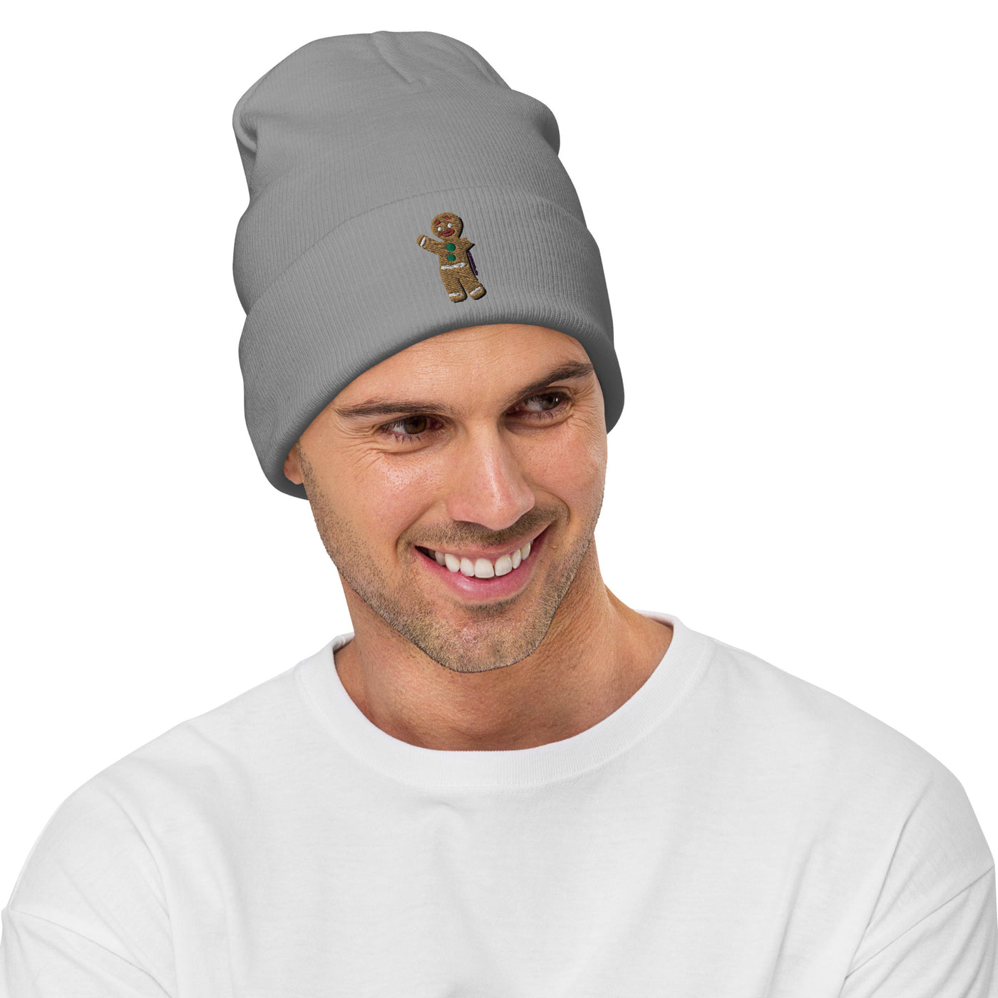 Embroidered Left Arm Amputee Gingerbread Beanie