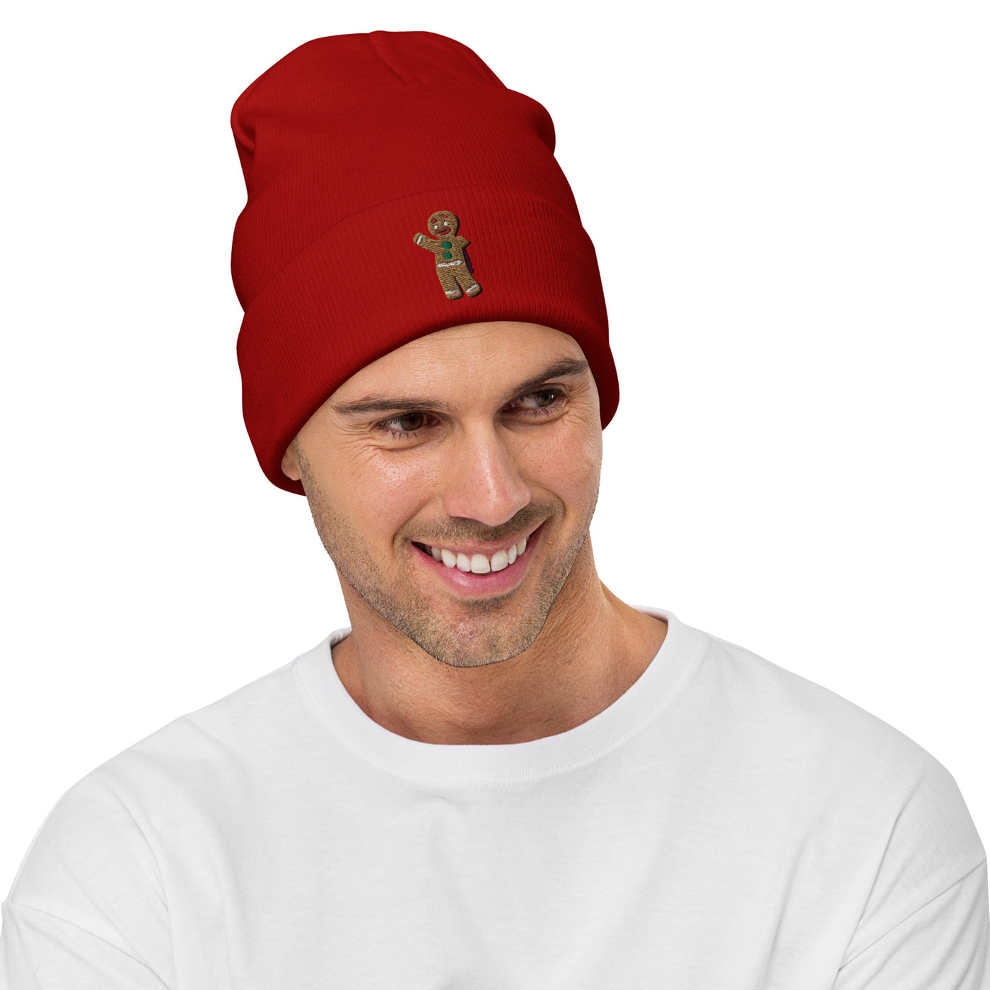 Embroidered Left Arm Amputee Gingerbread Beanie