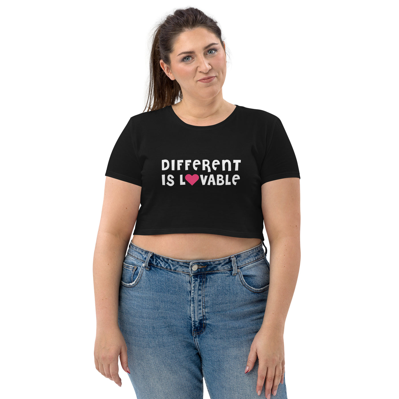 Different is Lovable Organic Crop Top Black
