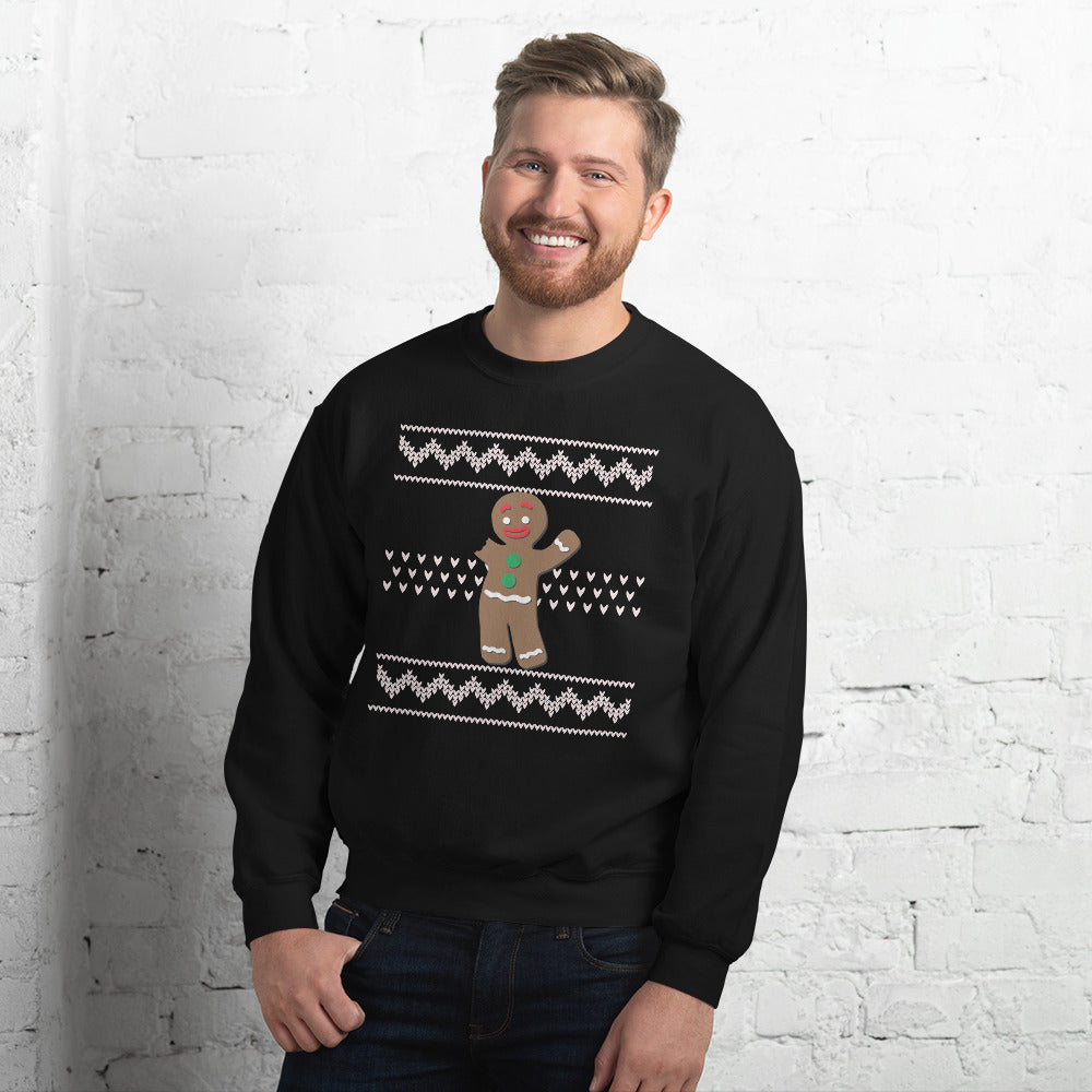 Unisex Right Arm Amputee Gingerbread Ugly Sweatshirt