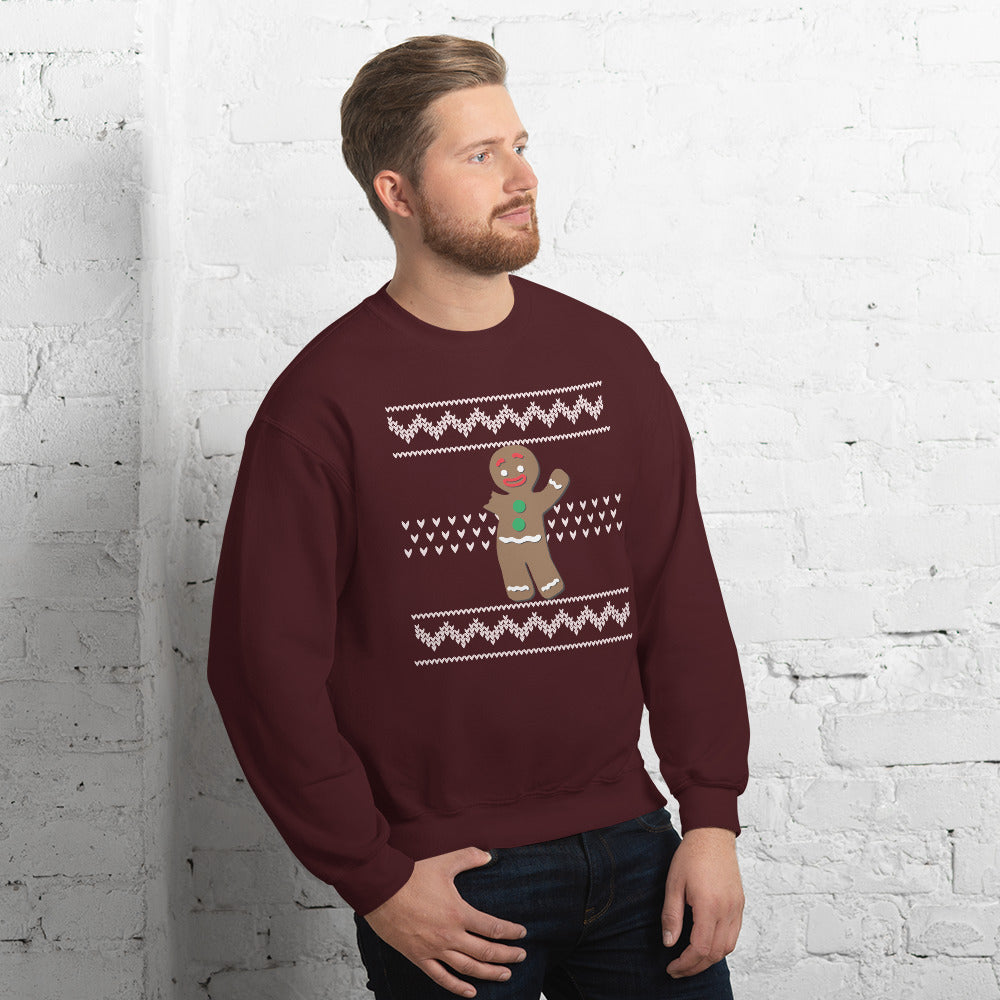 Unisex Right Arm Amputee Gingerbread Ugly Sweatshirt