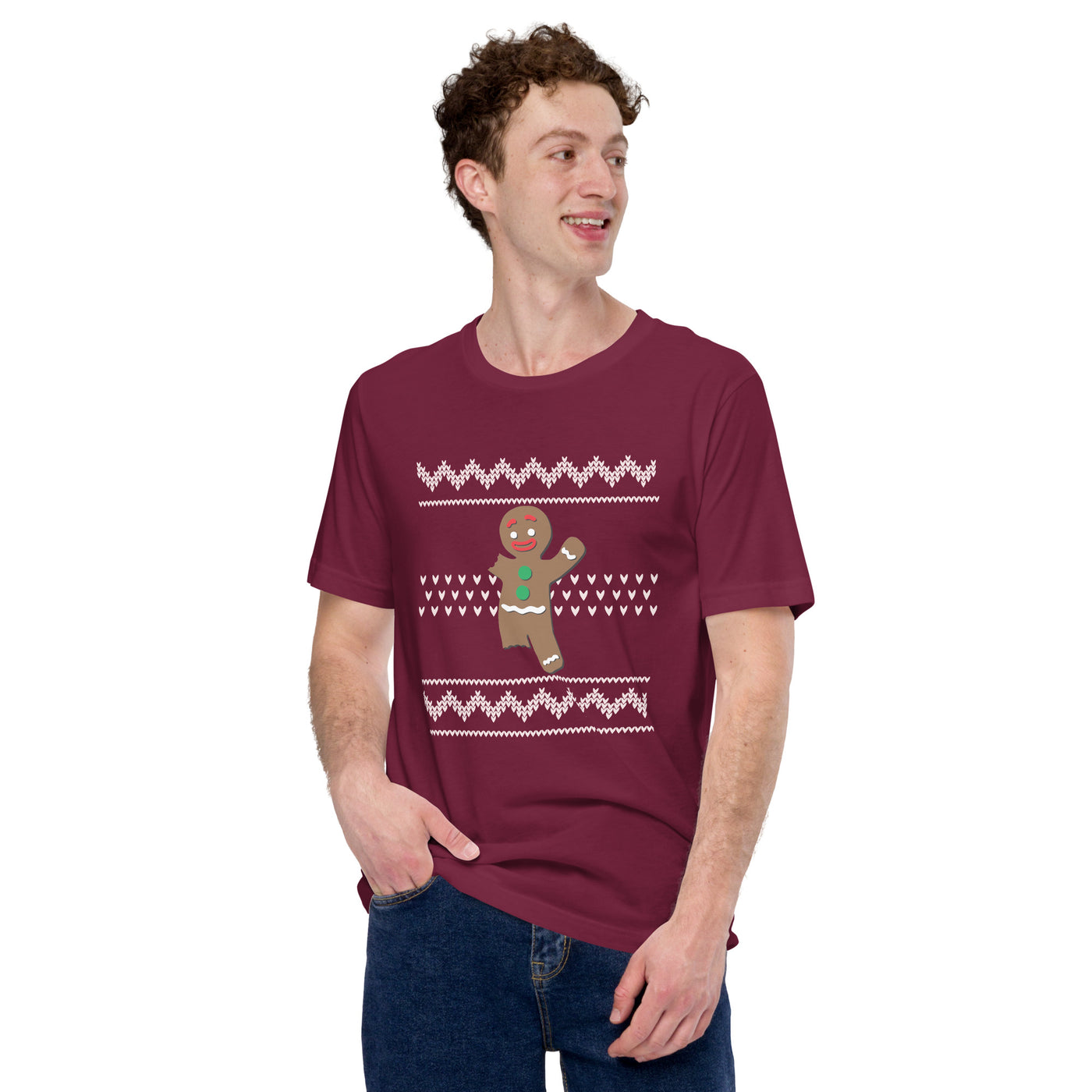 Unisex Amputee Right Leg and Arm Gingerbread t-shirt